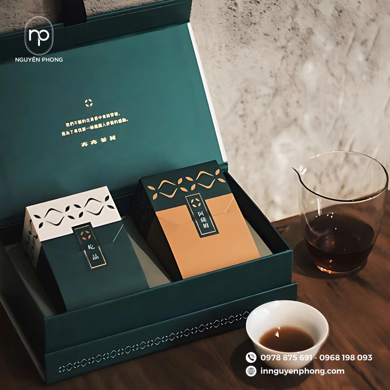 Mẫu hộp đựng cafe chất liệu hộp nam châm và hộp âm dương